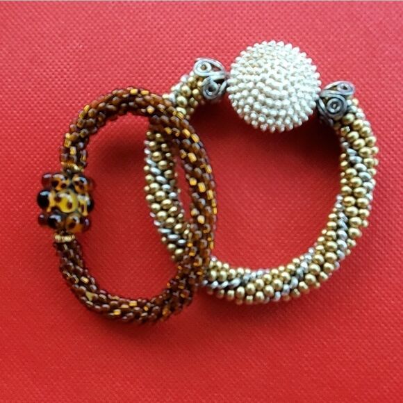 Set‎ of 2 beautiful Beaded Kumihimo Bracelets - Picture 7 of 12